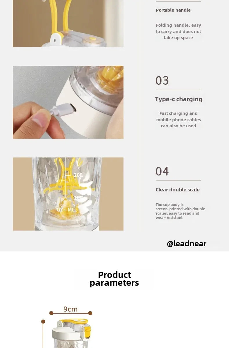 Premium Electric Protein Shaker – USB Rechargeable Mixer