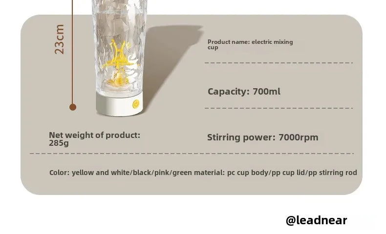 Premium Electric Protein Shaker – USB Rechargeable Mixer
