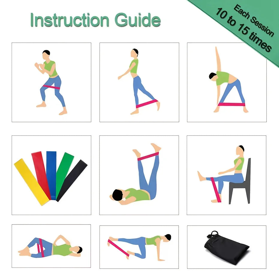 Resistance Bands 5 Levels Set for Home Workout & Fitness
